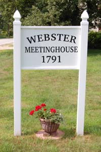 Sign, Webster NH Meetinghouse